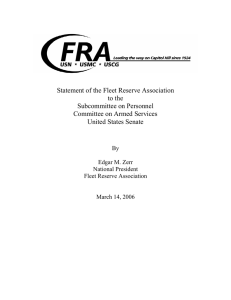 Statement of the Fleet Reserve Association to the Subcommittee on Personnel