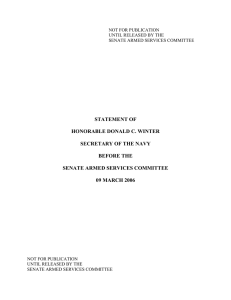 STATEMENT OF  HONORABLE DONALD C. WINTER SECRETARY OF THE NAVY