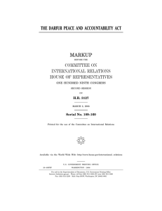 ( THE DARFUR PEACE AND ACCOUNTABILITY ACT MARKUP COMMITTEE ON