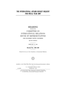 ( THE INTERNATIONAL AFFAIRS BUDGET REQUEST FOR FISCAL YEAR 2007 HEARING