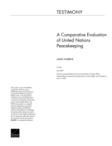 TESTIMONY A Comparative Evaluation of United Nations