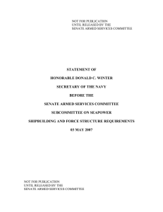 STATEMENT OF  HONORABLE DONALD C. WINTER SECRETARY OF THE NAVY