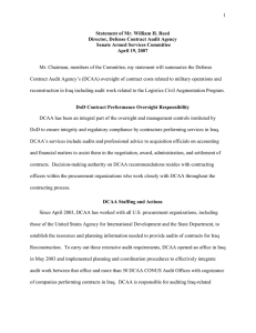 1 Statement of Mr. William H. Reed Director, Defense Contract Audit Agency