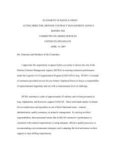 STATEMENT OF KEITH D. ERNST ACTING DIRECTOR, DEFENSE CONTRACT MANAGEMENT AGENCY