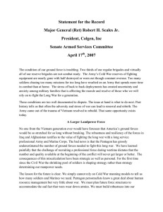 Statement for the Record Major General (Ret) Robert H. Scales Jr.