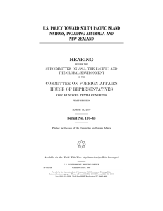 ( U.S. POLICY TOWARD SOUTH PACIFIC ISLAND NATIONS, INCLUDING AUSTRALIA AND NEW ZEALAND