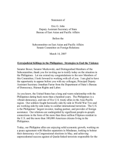 Statement of Eric G. John Deputy Assistant Secretary of State