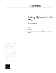 TESTIMONY Ending Afghanistan’s Civil War