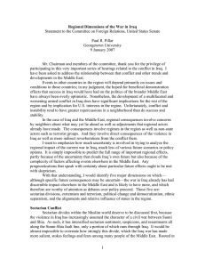 Regional Dimensions of the War in Iraq  Paul R. Pillar