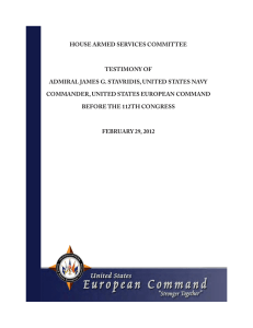 HOUSE ARMED SERVICES COMMITTEE TESTIMONY OF COMMANDER, UNITED STATES EUROPEAN COMMAND