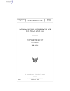 NATIONAL DEFENSE AUTHORIZATION ACT FOR FISCAL YEAR 2016 CONFERENCE REPORT H.R. 1735