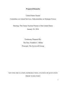 Prepared Remarks  United States Senate