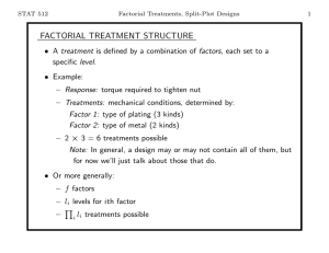 FACTORIAL TREATMENT STRUCTURE