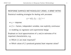 RESPONSE SURFACE METHODOLOGY (RSM): A BRIEF INTRO