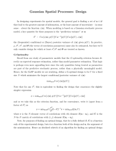 Gaussian Spatial Processes: Design