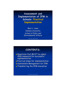 Assessment and Implementation of IPM in Schools: Practical