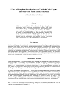 Effect of Preplant Fumigation on Yield of Chile Pepper Abstract