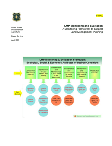 LMP Monitoring and Evaluation A Monitoring Framework to Support Land Management Planning
