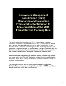Ecosystem Management Coordination (EMC) Monitoring and Evaluation Framework’s Contribution to