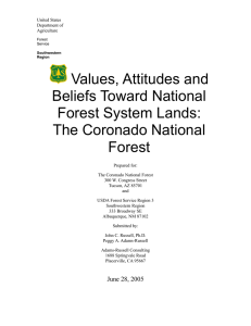 Values, Attitudes and Beliefs Toward National Forest System Lands: The Coronado National