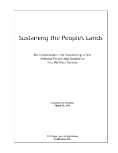 Sustaining the People’s Lands Recommendations for Stewardship of the