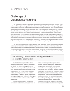 Challenges of Collaborative Planning CHAPTER FIVE