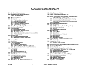 RATIONALE CODES TEMPLATE
