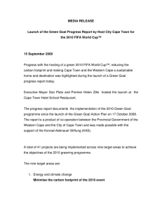 MEDIA RELEASE  the 2010 FIFA World Cup™