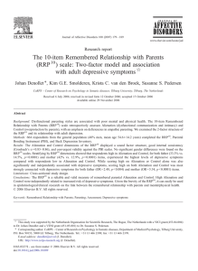 The 10-item Remembered Relationship with Parents (RRP with adult depressive symptoms