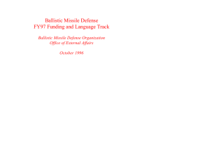 Ballistic Missile Defense FY97 Funding and Language Track Ballistic Missile Defense Organization