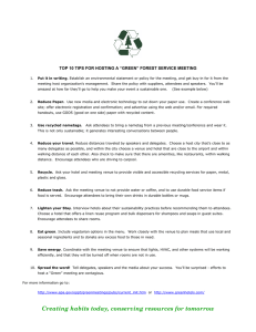 TOP 10 TIPS FOR HOSTING A “GREEN” FOREST SERVICE MEETING