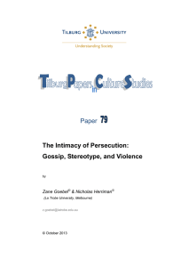 Paper  The Intimacy of Persecution: Gossip, Stereotype, and Violence