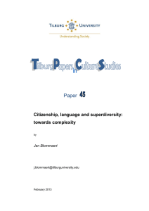 Paper  Citizenship, language and superdiversity: towards complexity