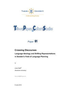 Paper  Crossing Discourses Language Ideology and Shifting Representations