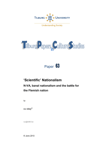 Paper  ‘Scientific’ Nationalism N-VA, banal nationalism and the battle for