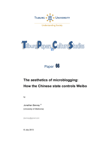 Paper  The aesthetics of microblogging: How the Chinese state controls Weibo