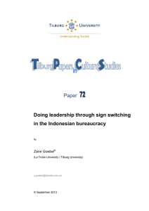 Paper  Doing leadership through sign switching in the Indonesian bureaucracy