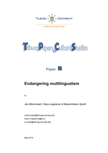 Endangering multilingualism Paper  Jan Blommaert, Sirpa Leppänen &amp; Massimiliano Spotti