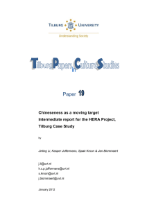 Paper  Chineseness as a moving target Intermediate report for the HERA Project,