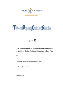 Paper  The Enregisterment of English in Rap Braggadocio: