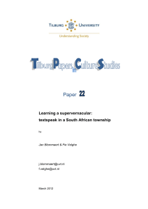 Paper  Learning a supervernacular: textspeak in a South African township