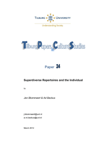 Paper  Superdiverse Repertoires and the Individual Jan Blommaert &amp; Ad Backus