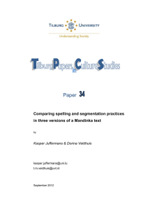 Paper  Comparing spelling and segmentation practices