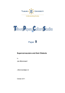 Paper Supervernaculars and their Dialects Jan Blommaert