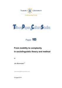 Paper  From mobility to complexity in sociolinguistic theory and method