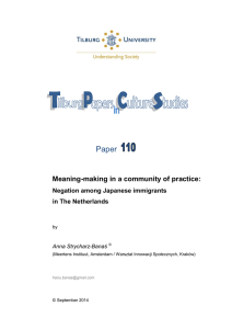 Paper Meaning-making in a community of practice: Negation among Japanese immigrants