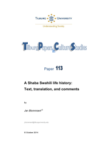 Paper  A Shaba Swahili life history: Text, translation, and comments