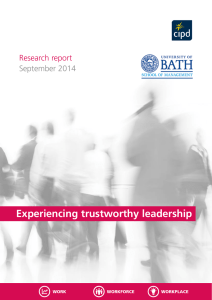 Experiencing trustworthy leadership Research report September 2014 WORKFORCE