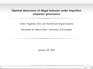 Optimal deterrence of illegal behavior under imperfect corporate governance
