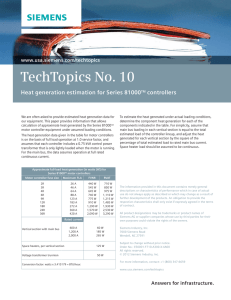 TechTopics No. 10 Heat generation estimation for Series 81000 controllers www.usa.siemens.com/techtopics
